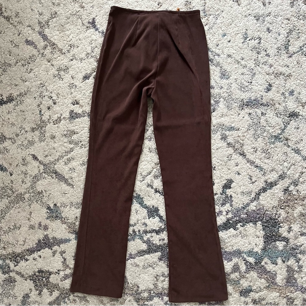 Vintage Garage Brown Boot Cut Flare Pants with Lace-Up Front - Picture 3 of 5